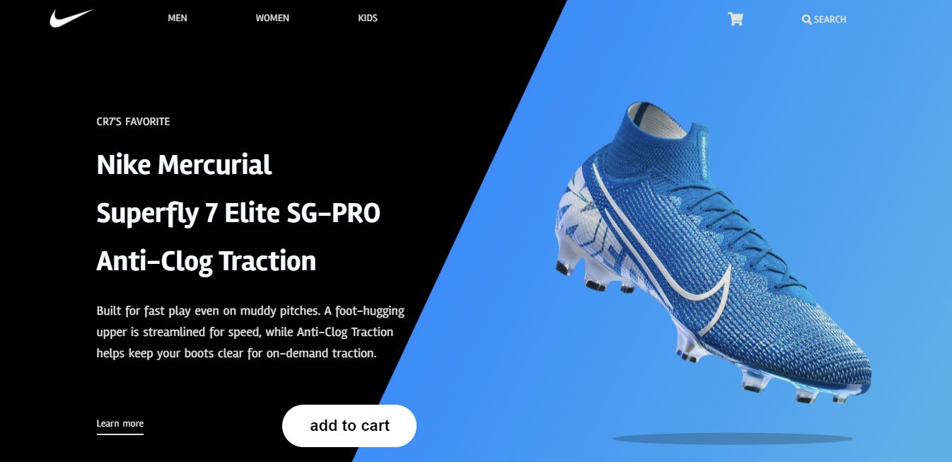 arash11 Twitter: "Landing page design for 's Mercurial Superfly shoes are being rocked by @cristiano too! #html #css #codenewbie #webdeveloper #webdevelopment #webdev #coder #coding #ui #ux #uiux #uidesign #