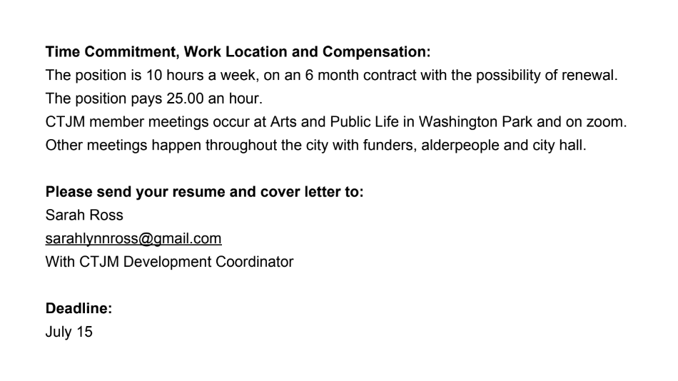 ChicagoTorture's tweet photo. 📢 JOB POSTING 📢 CTJM is looking for a part-time development coordinator. This position is currently 10 hours per week, $25/hr. Deadline July 15. Please help circulate! Full job description here: https://t.co/fhB3cujTIi https://t.co/WZt70Vbbx1