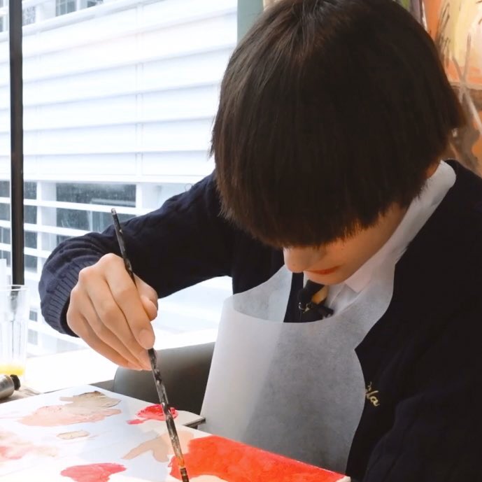 03 ┊ drawing cafe↳ he shows off his talent for art by drawing his date