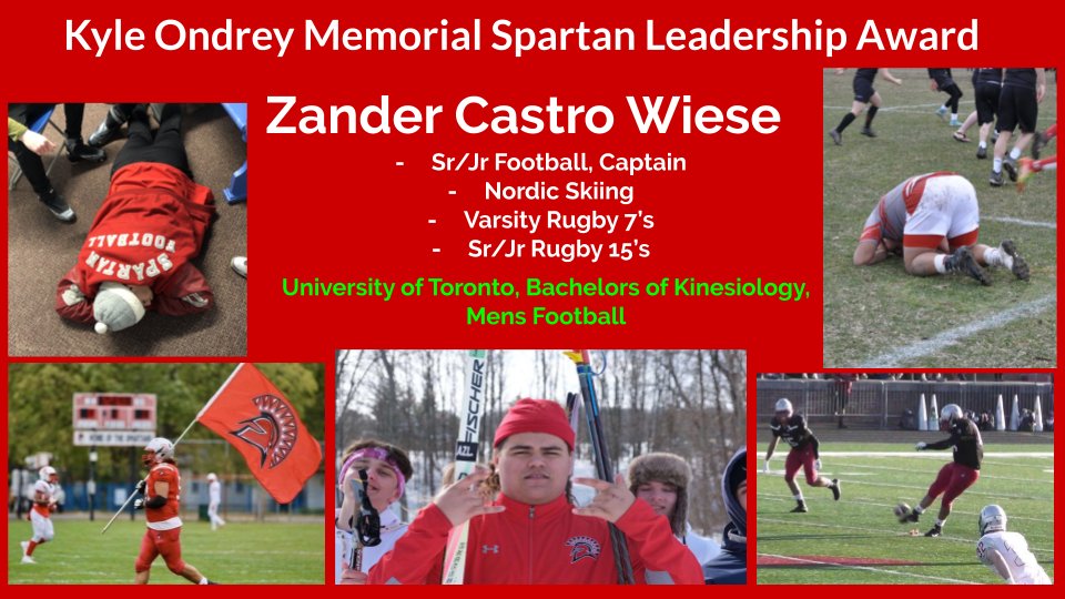 Congratulations to the Kyle Ondrey Memorial Spartan Leadership Award winners! These athletes demonstrate Kyle's qualities: Genuine, True to self and others, Loyal, Team Leader, Mentor, Passionate, Reliable, Compassionate, Determined, Positive attitude @MsNoonLP <a href="/LorneParkNews/">Lorne Park News</a>