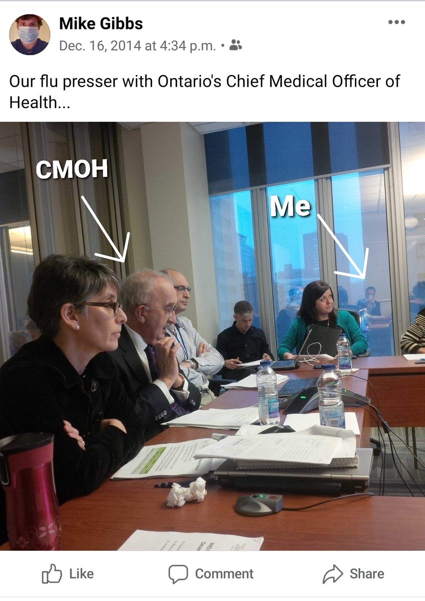 Because the CMOH was happy with my proactive media strategy on flu that year. And I was in constant contact with Andrew Bell, lead CMOH Comms during Ebola and other crises. After I was pushed out, Andrew said the CMOH wanted me to know he was appalled with Donnelly's conduct.