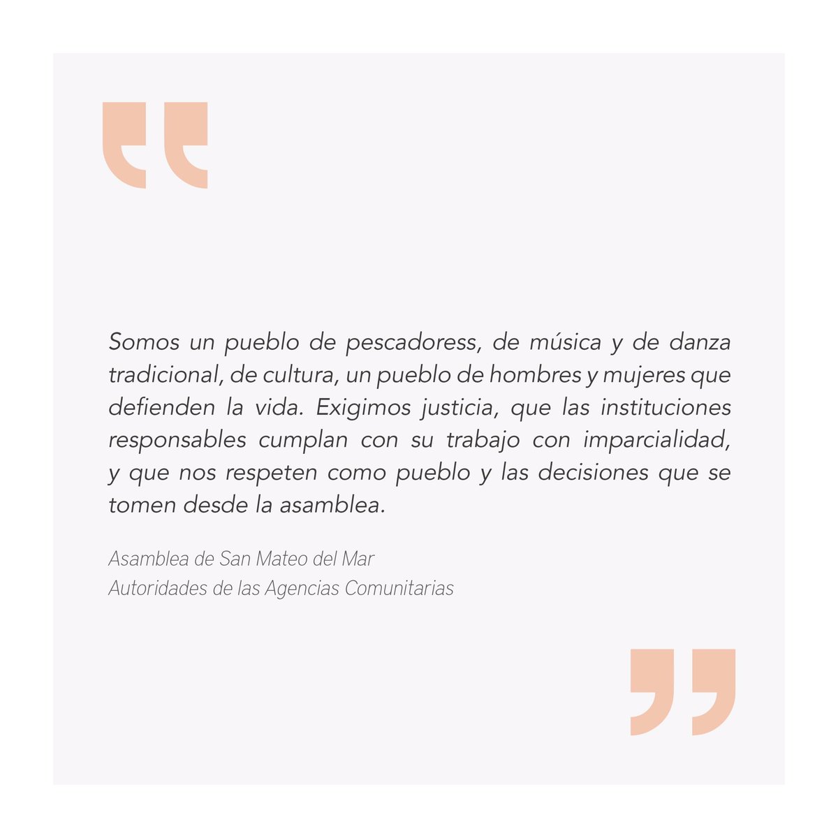 ReconstruccionI's tweet photo. Compartimos algunos extractos del comunicado de las comunidades ikoots de #SanMateoDelMar #Oaxaca y les acompañamos en este camino para recuperar la seguridad y garantizar la integridad de todas las personas. https://t.co/v7QdR6vy3E
