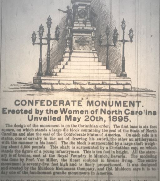 Here's a closer look at how the monument was described back then. "One of the handsomest granite monuments in America."