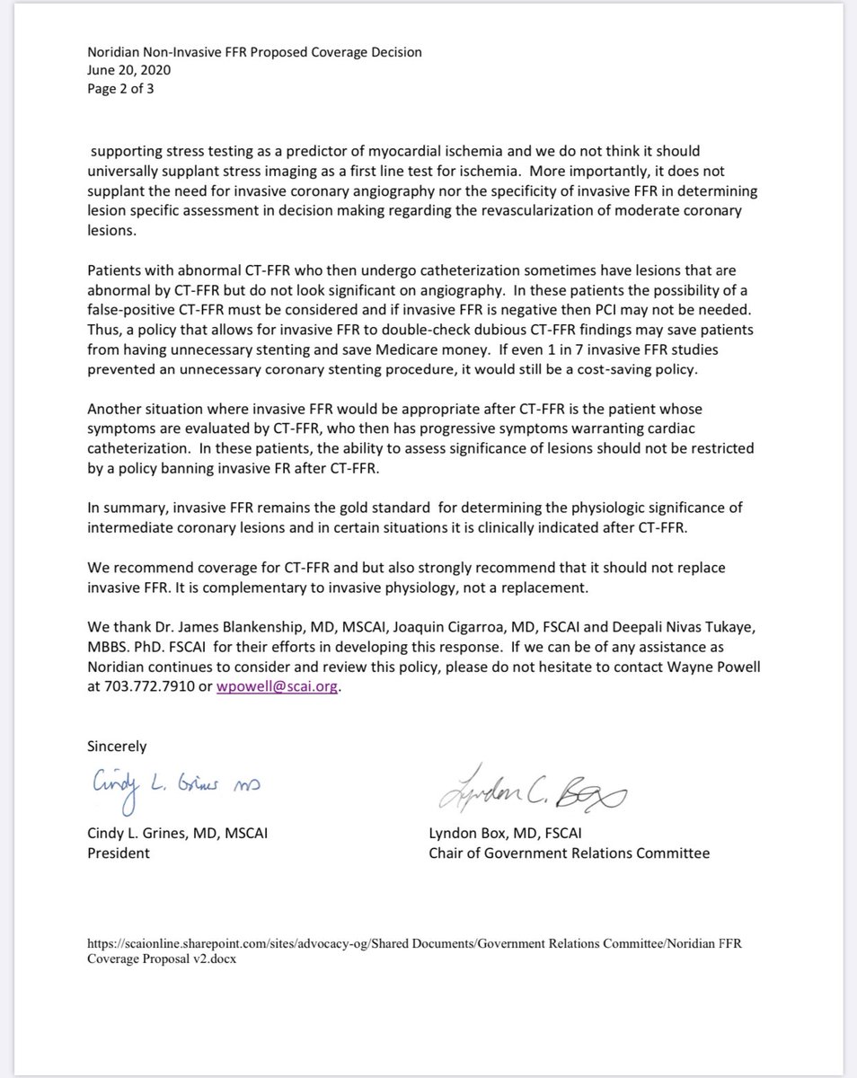 <a href="/SCAI/">SCAI</a> opposes limited ban on invasive FFR - #Advocacy in action!