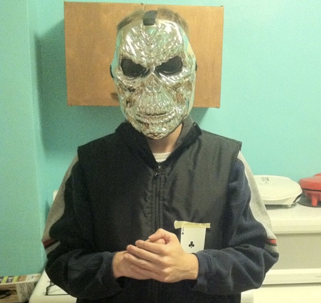 AJStylesClash83's tweet image. Fun fact: I created a makeshift Aces and Eights costume for Halloween one year. #impactin60