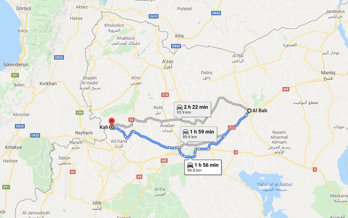 Re the place where the US targeted him, I don't have the exact location yet. But it is somewhere near al-Bab. This is quite interesting because ISIS members seem to be moving, underground, in the same areas they once controlled (in this case, last time in 2014). Not a good sign..