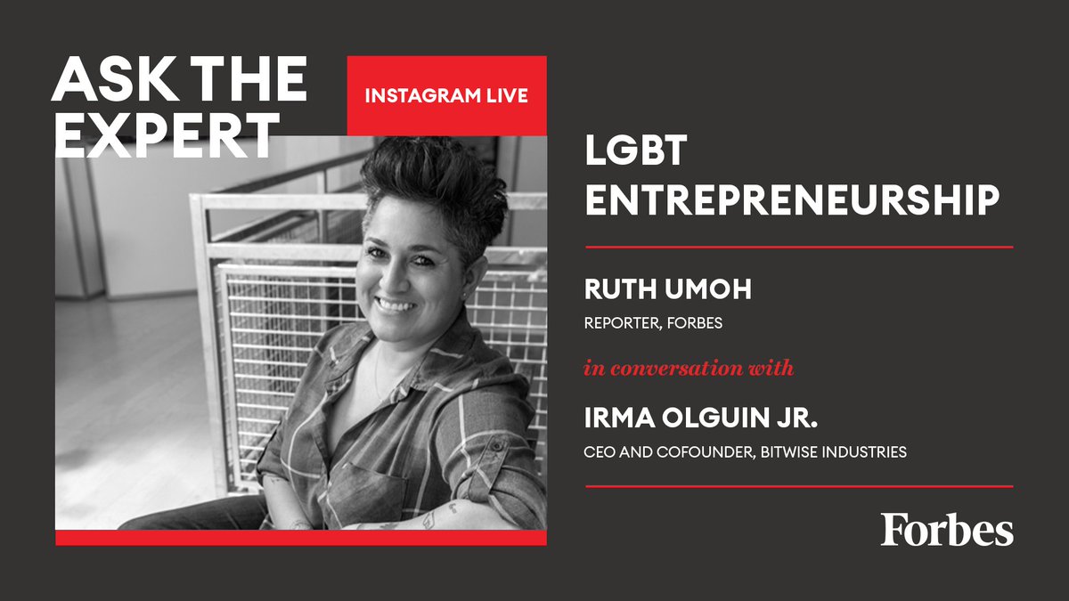 Exciting news! Our Co-Founder and CEO @irms will be on @Forbes Instagram Live on Wednesday, June 24th at 9 AM PT / 12 PM ET! We hope you'll tune into this live conversation with @ruthumohnews about LGBT Entrepreneurship.

Follow Forbes on IG here! ➡️ instagram.com/forbes/