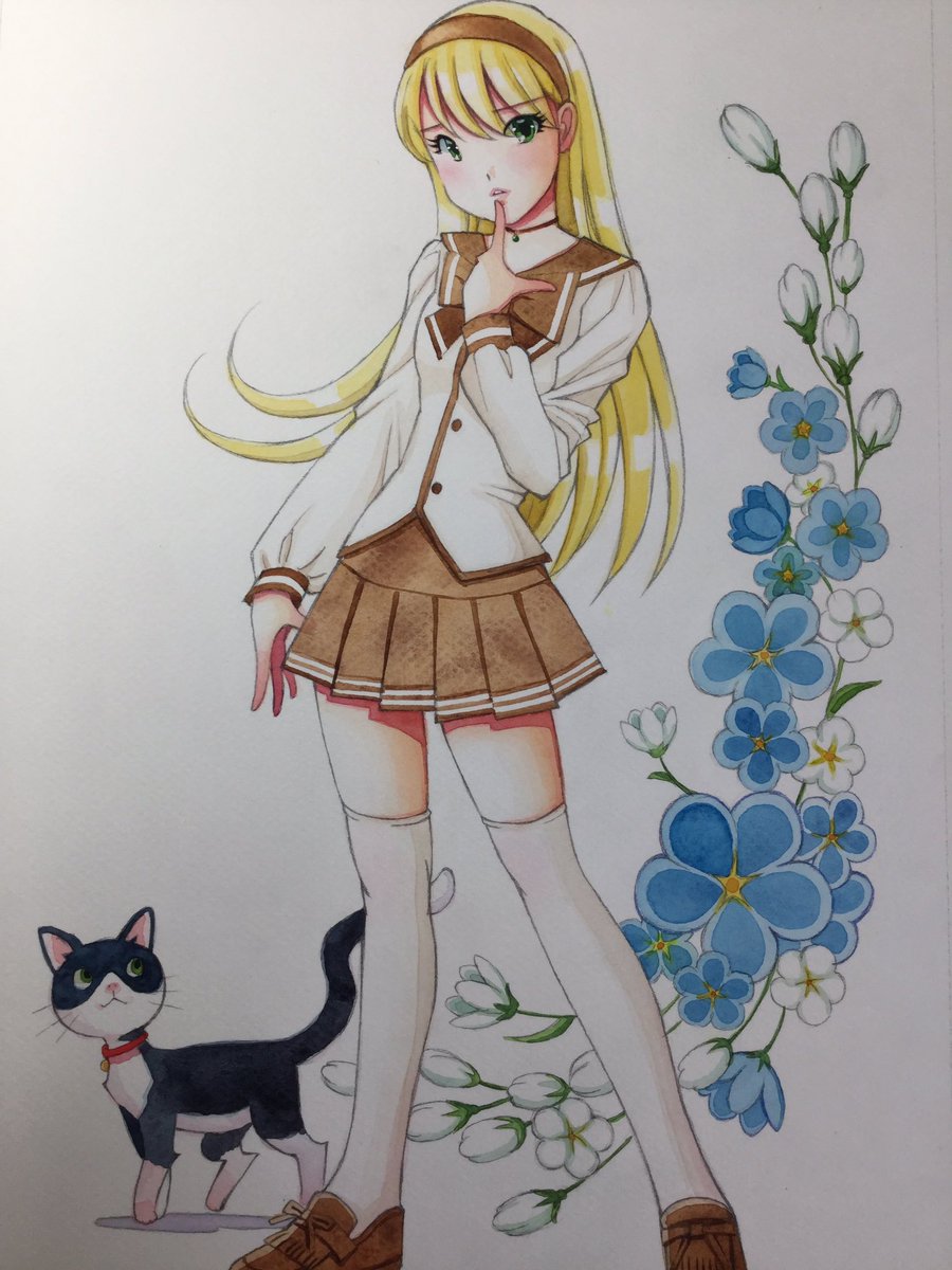 山花典之 新作漫画 イラスト発信中 A Twitter 完成しました 水彩画 美少女 女の子イラスト 可愛い女の子