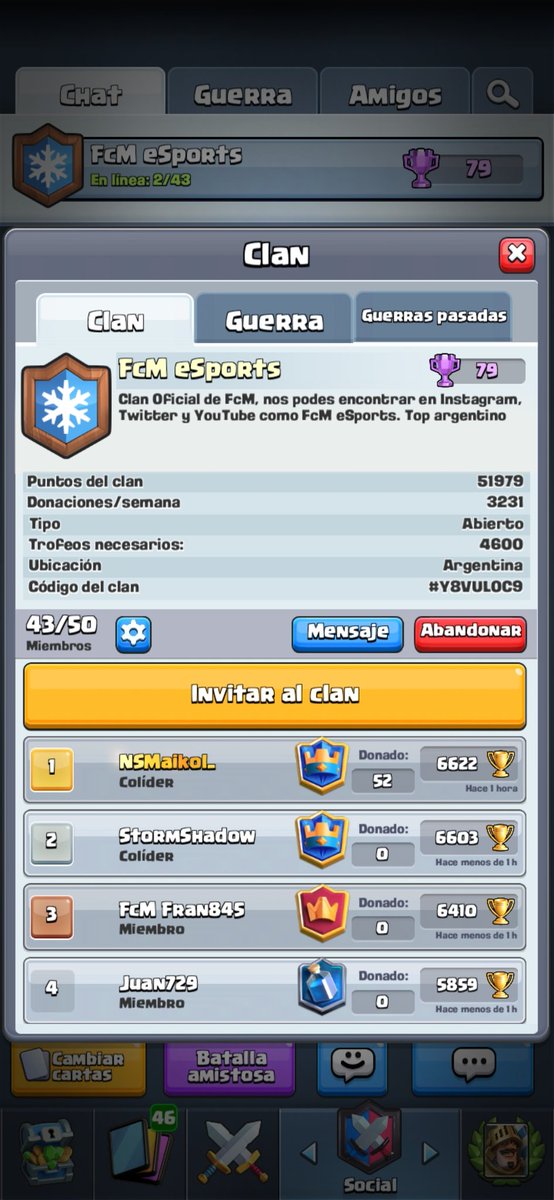 Anuncio |  #Cr

Quedan cupos para nuestro clan de Clash Royale... pide link por md👇

Proxima temporada premios ladder👀.
🔁 y ♥️.