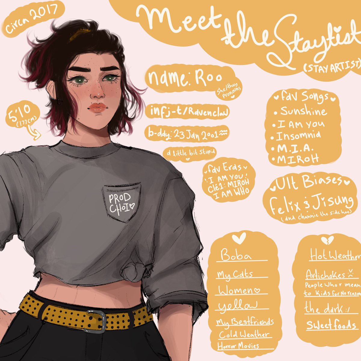 proschois's tweet photo. The #MeetTheSTAYtist trend do be cute doe #straykids 
(I made a typo the first time I posted this 🤡) https://t.co/guGMJL3KSw
