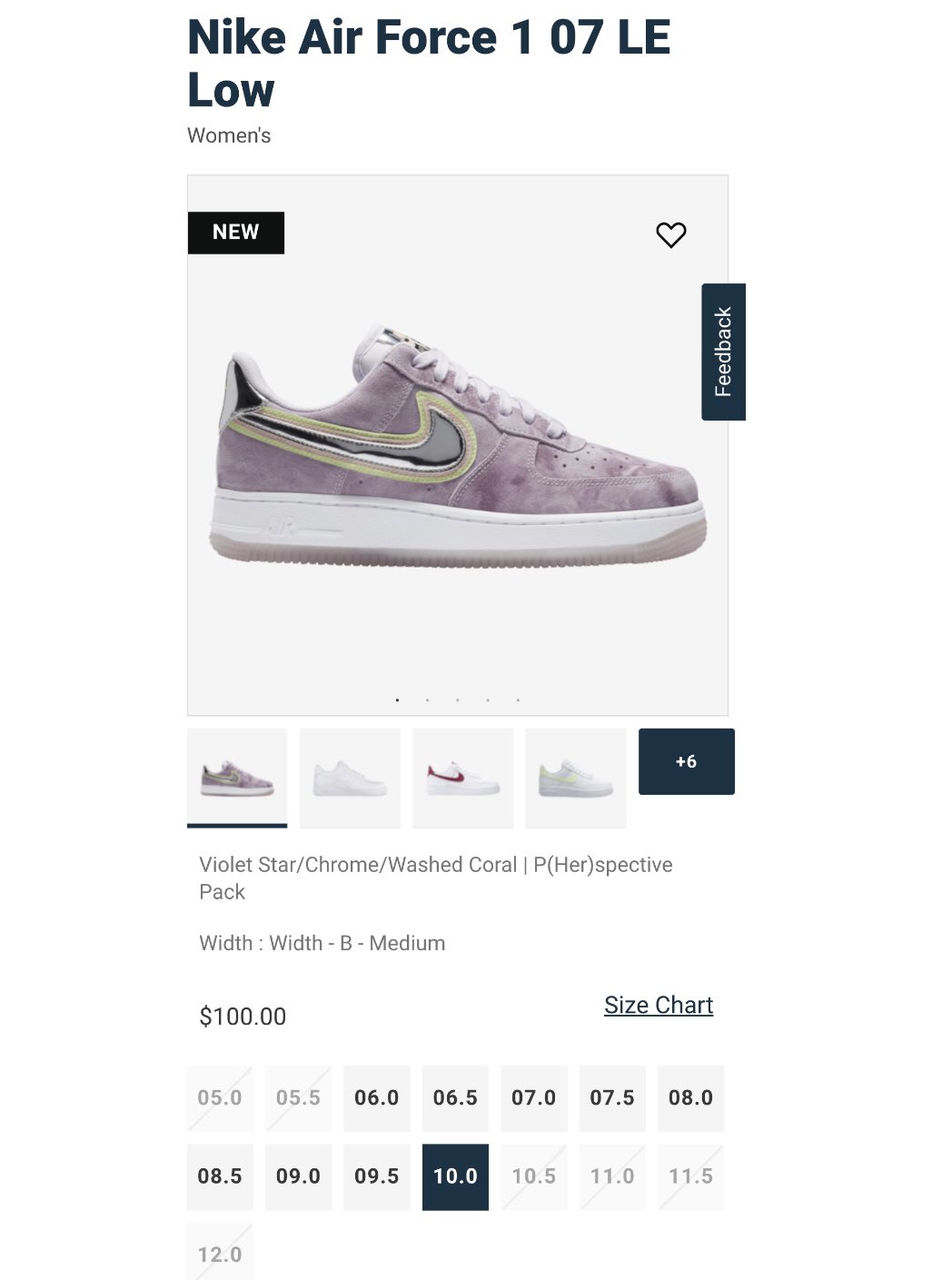 Air force 1 07 le low women's size clearance 6