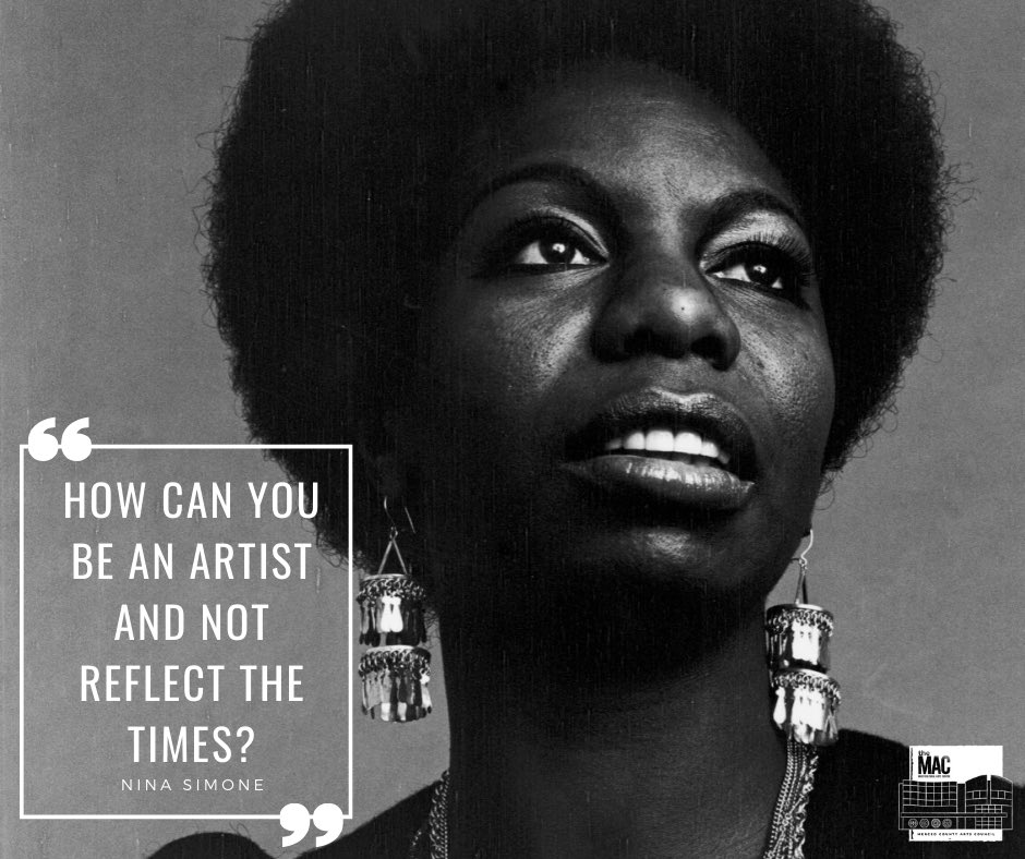 artsmerced's tweet image. “How can you be an artist and not reflect the times?” - Nina Simone. The 2015 biographical documentary film, What Happened, Miss Simone? is a must-see! Now showing on Netflix. #ninasimone #artist #activist