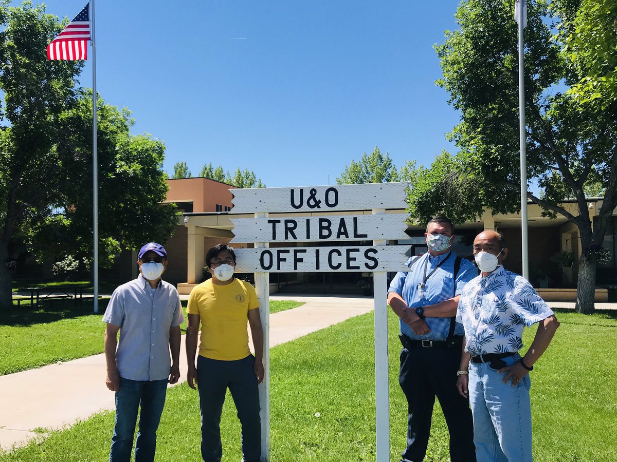 aChineseUtahn's tweet photo. Today, representatives of the Chinese Utahans’ Alliance Against COVID-19 drove 3 hours from SLC to the Ute Indian Tribe at Fort Duchesne of rural Utah, to deliver a donation of 500 NIOSH-certified N95 respirator masks and 4,000 medical face masks. #COVID19Utah #utahtogether #love https://t.co/eEMlMYRdDo