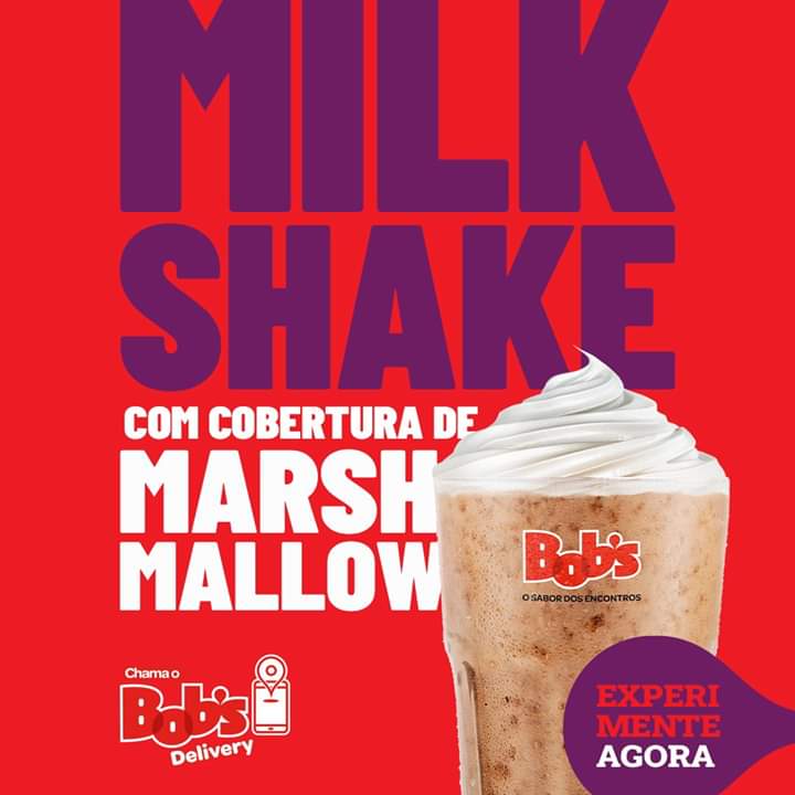 bobsshakeiraja's tweet photo. Agora, você pode pedir seu milk shake Bob's preferido com marshmallow e tubete. Em outras palavras, sabe o que isso significa? Hummmm, noooooossa, uaaaaaaau, deeeeeeemais, queeeeeeero. Pode ser no crocante, morango, nuts, paçoca, chocolate. Experimente 

#MilkShakeComMarshmallow https://t.co/LSwLIsWYP7