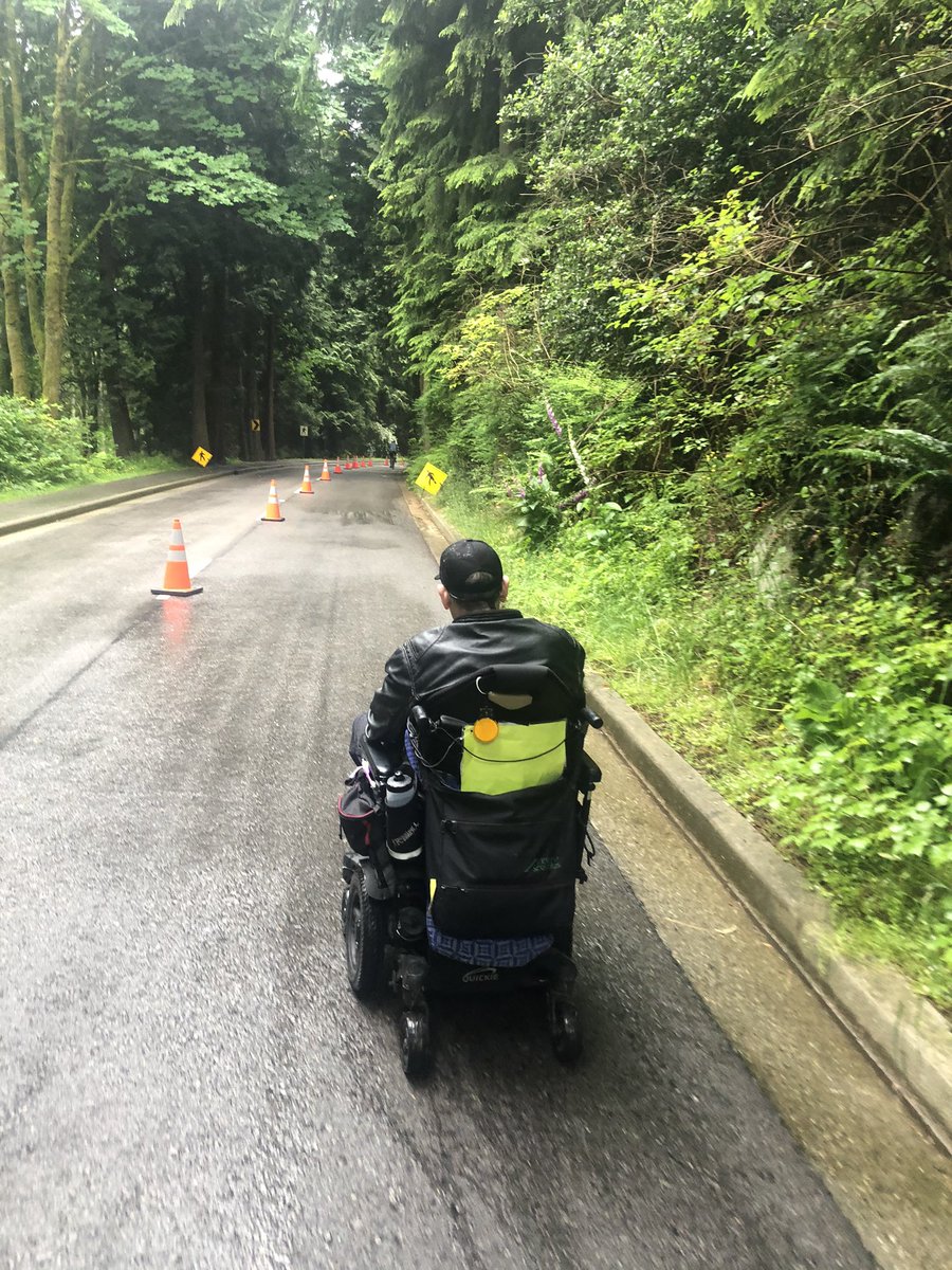 Anyway, funnily enough, after I listened to his story and promised him I’d tell the Park Board he got less angry and eventually moved over into the bike-only lane with me and the drivers cleared off. At the start of the hill I said I hope your wheelchair’s fully charged mate.