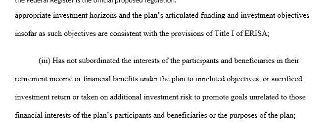 Also, just to highlight the significance of the proposal: it's clear that ERISA fiduciaries must maximize plan wealth, thus putting the kibosh on proposals (like  @DHWebber1's, like Strine's) that institutions consider beneficiary welfare overall (health, safety, jobs, etc):