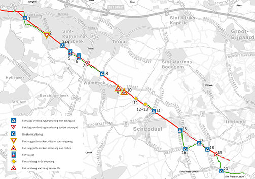 De provincie Vlaams-Brabant wil het fietscomfort op de F209 op korte termijn verhogen. MINT kwam samen met de gemeenten Dilbeek en Ternat tot 20 conceptvoorstellen voor de meest uitdagende kruisingen. bit.ly/2Z4YHEE #fietsbeleid #fietssnelweg #fietscomfort #F209
