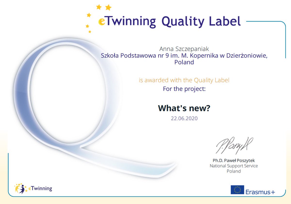 Our two this school year eTwinning projects 'Twincraft in Science' and 'What's new?' are awarded with National Quality Label. Thank you Maite <a href="/etiamlekim/">Maite Elejalde</a> for your great ideas and fantastic work on these wonderful projects! Thank you Kate <a href="/katemasw/">kate kobakhidze</a> for your great cooperation too!