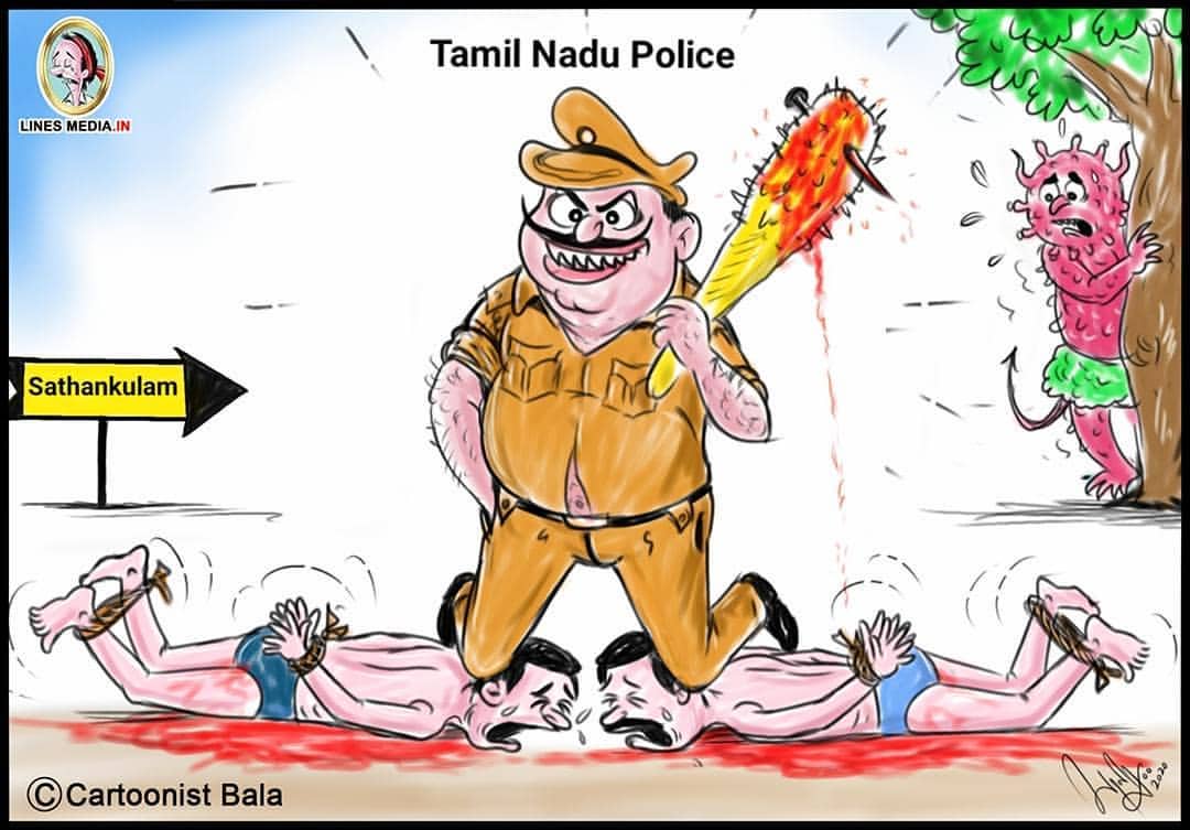 AsaiIllai's tweet photo. அமெரிக்காவில் கழுத்து நரம்பு நெரித்து கொல்லப்பட்ட ஜார்ஜ் ப்ளாய்டுக்கும், சாத்தான்குளம் காவல் நிலையத்தில் ஆசனவாயில் லத்தியை சொருகி அடித்துக் கொல்லப்பட்ட தந்தை மகனுக்கும் பெரிய வித்தியாசம் இல்லை.. #justoce https://t.co/mQyzCfJRBv