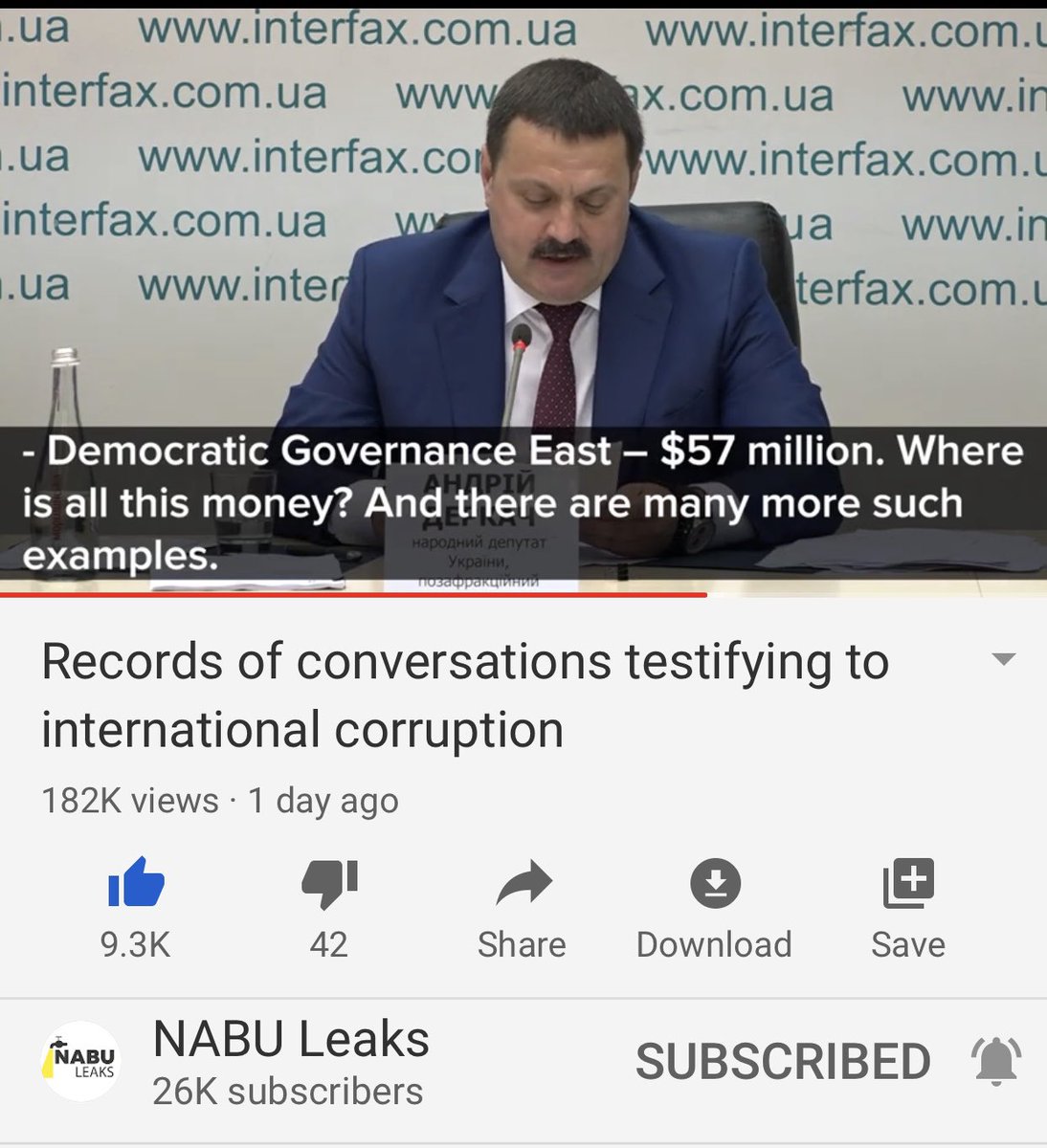 He says they need the support of the US in solving the corruption