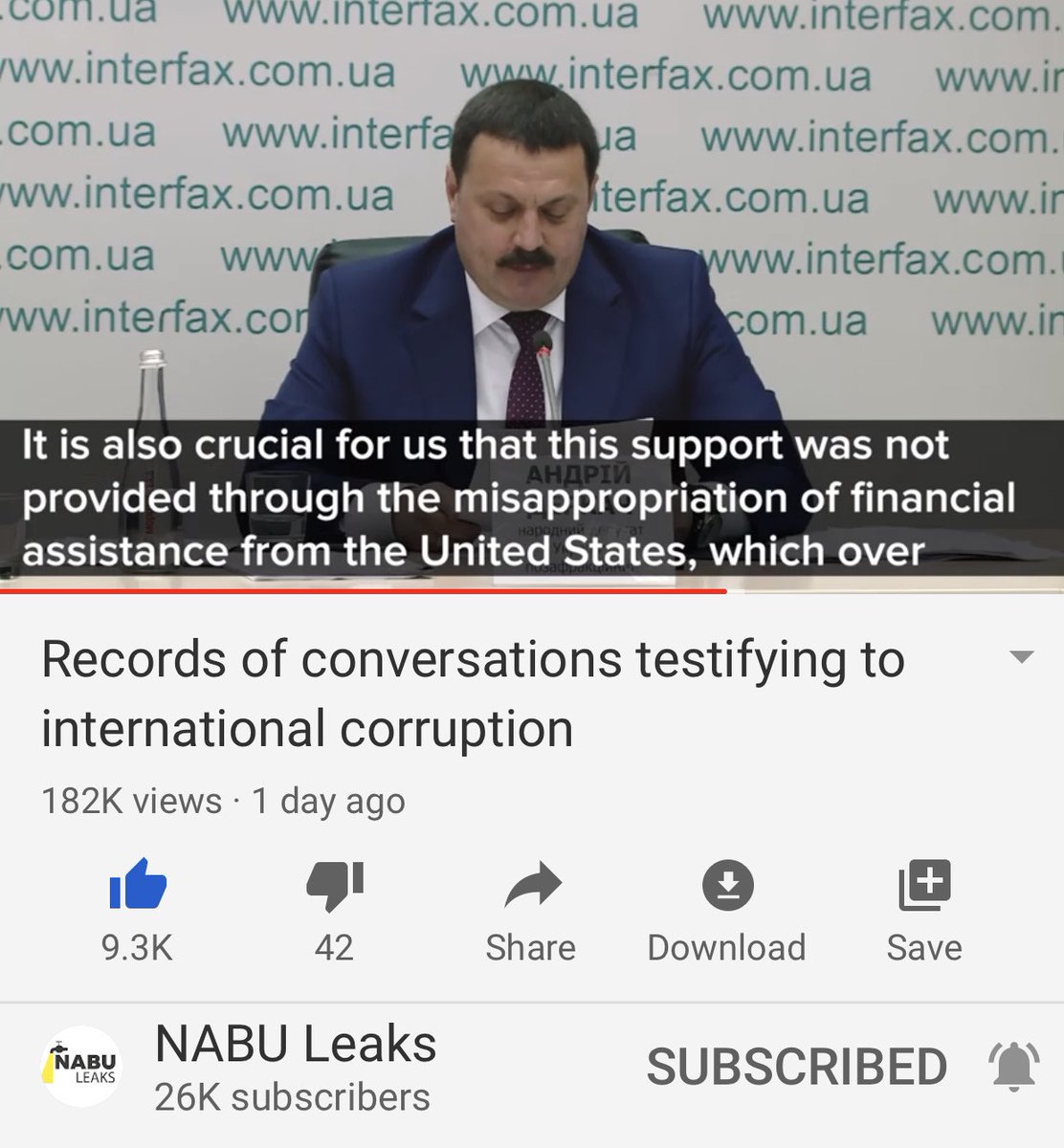 He says they need the support of the US in solving the corruption