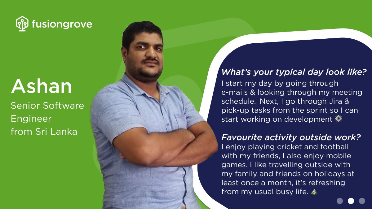 FusionGrove's tweet photo. #MeetTheTeam! We're so excited to showcase more of the fantastic talent we have at FusionGrove, working together to power our #SalesIntelligence Platform, and #Sales Teams worldwide! 🌏 Introducing Madushika and Ashan, from Sri Lanka! #SoftwareEngineer #WFH #B2Bsales https://t.co/Ubpi3Gecqd