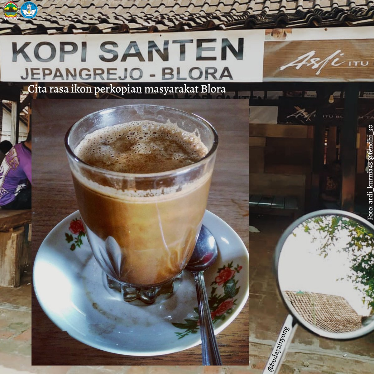 BudayaInyong's tweet photo. Kopi Santen merupakan minuman khas Blora. Pembuatannya menggunakan cara yang tradisional. Rampung pandemi gas rene, Lur!
#ngopibudayajateng
#budayasaya
#sahabatpandu
#sahabatpandujawatengah
#kebudayaan
#kopisanten
#kopisantenblora
#kopisantan
#exploreblora
#pecintakopi https://t.co/LalVaHuJAw