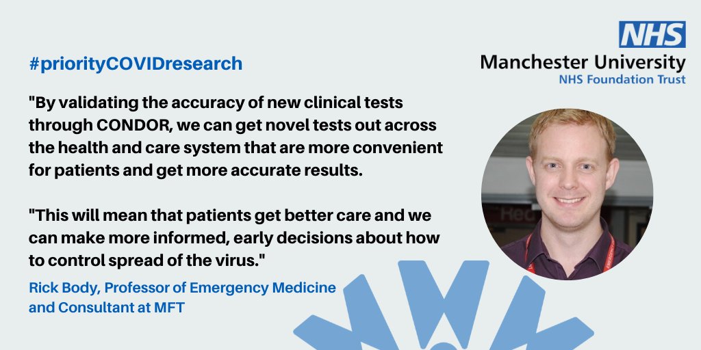 MFT Research and Innovation (@mft_research) on Twitter photo Researchers from <a href="/MFTnhs/">MFT NHS</a> & <a href="/OfficialUoM/">The University of Manchester</a> are leading a national programme to assess instant testing for #COVID19 🧪
This #priorityCOVIDresearch will assess the effectiveness of tests that may give doctors #coronavirus results in minutes rather than days 👇
research.cmft.nhs.uk/news-events/ma… Researchers from <a href="/MFTnhs/">MFT NHS</a> & <a href="/OfficialUoM/">The University of Manchester</a> are leading a national programme to assess instant testing for #COVID19 🧪
This #priorityCOVIDresearch will assess the effectiveness of tests that may give doctors #coronavirus results in minutes rather than days 👇
research.cmft.nhs.uk/news-events/ma…