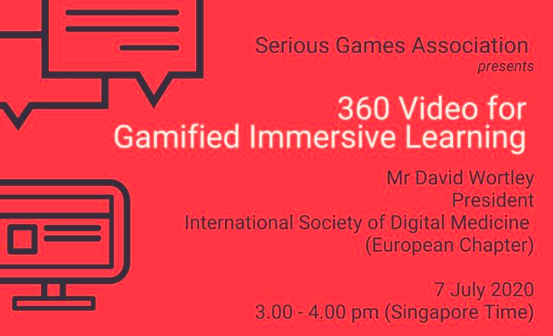 abcdeSIM's tweet image. Join now! #Virtual #workshop '360 Video for Gamified Immersive Learning', scheduled for July 7th, organized by #SeriousGamesAssociation in line with the #SIMSChallenge 2020 (bit.do/fF9W5). Register at bit.do/fF9W9 #seriousgames #Singapore #SGA