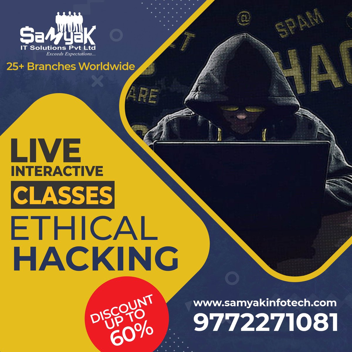 ComputerSamyak's tweet image. If you can't go outside, GO ONLINE.
We are excited to announce that we have launched our #OnlineEthicalHackingClasses
Book to confirm your seat now!!
#samyakcomputerclasses #learnethicalhacking #onlineclassesofethicalhacking #lockdownoffer #onlinetrainingsession