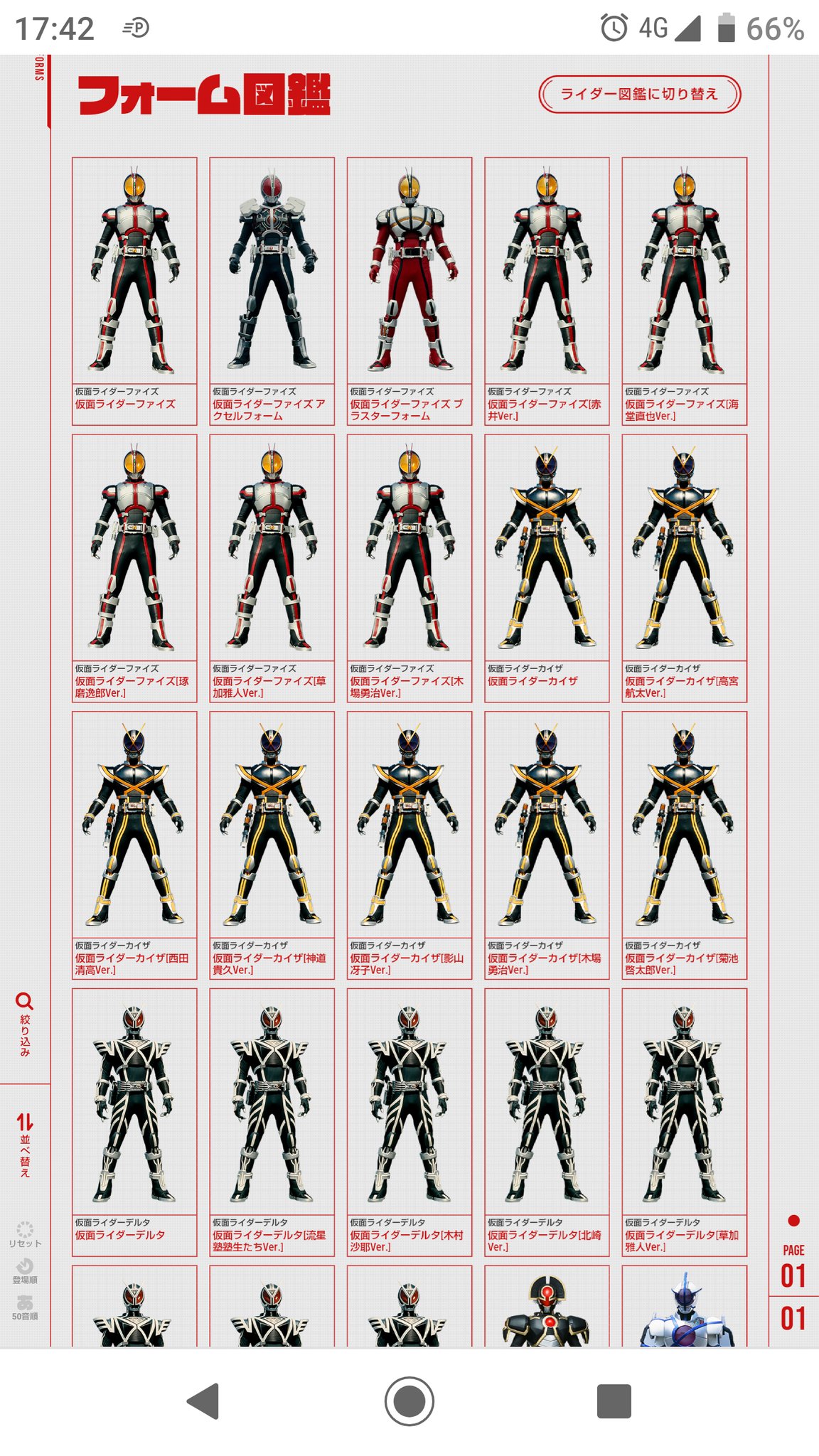 いしゅとんmark 仮面ライダー図鑑 555ページ 想像はしてたけどほんとに変身者ごとにならんでた T Co Czukjmyrdd Twitter
