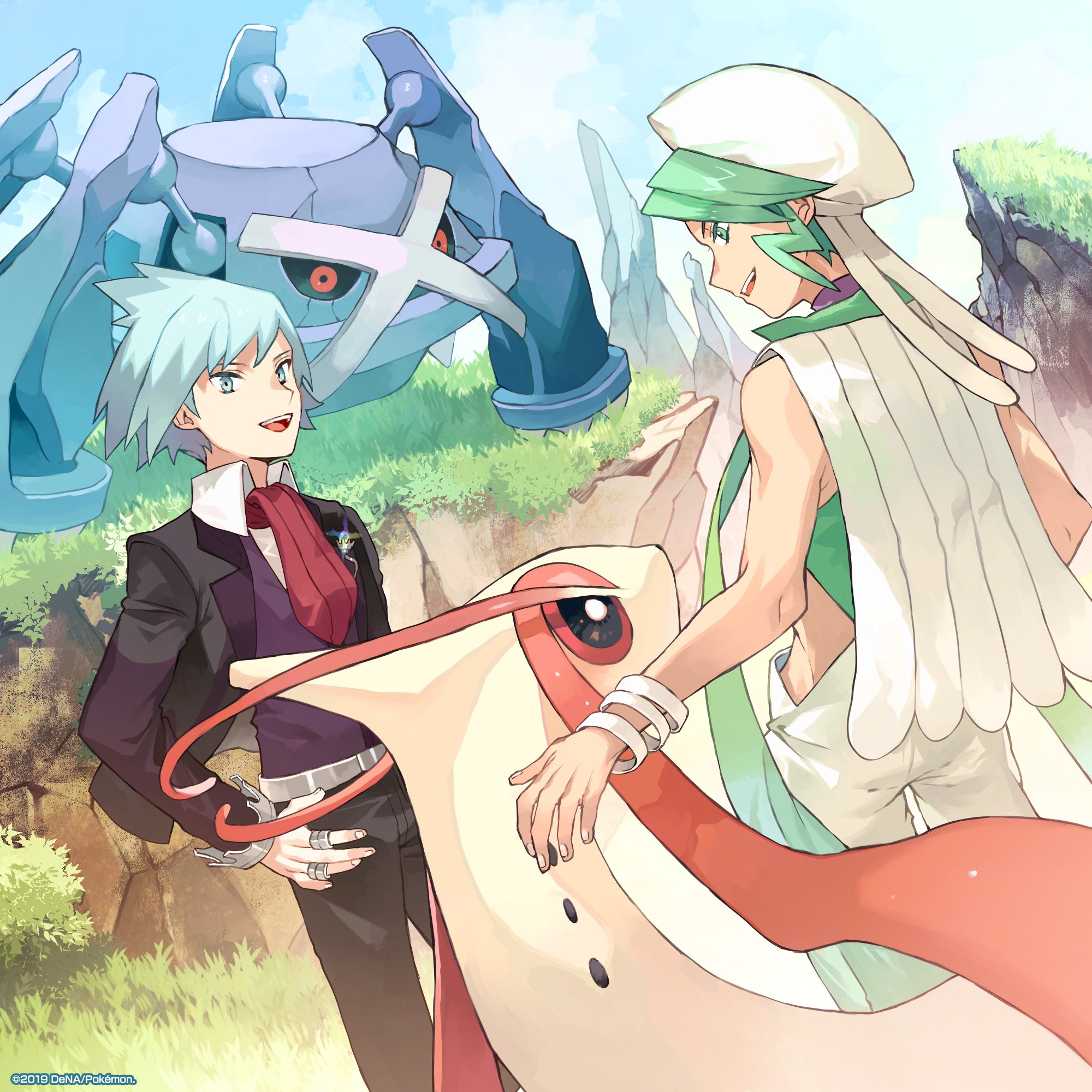 公式 ポケマスexだいすきクラブ ポケマスアート 公開 イラストレーターのネヲさんの素敵なイラストをご紹介 ダイゴさんとミクリさんが語り合っているようです 二人ともとってもリラックスしている様子 どんなお話をしているのか気になっちゃいます
