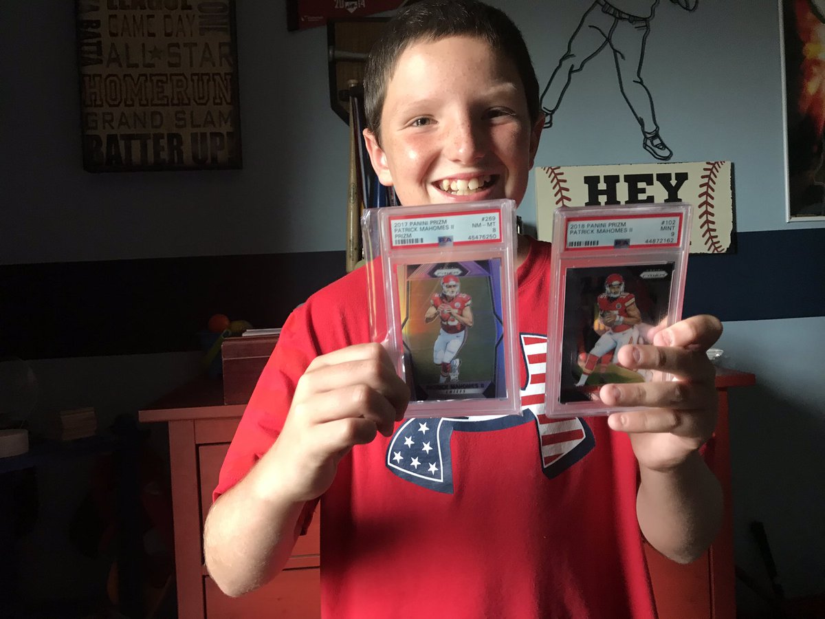 Parker finally hit his goal and got a sweet deal from  @SharpEdgesCards and boy did they hook him up!  @midwestboxbreak got him in his 1st break and he hit an auto card and was blessed to receive a  #LiSiGi chip too!!!