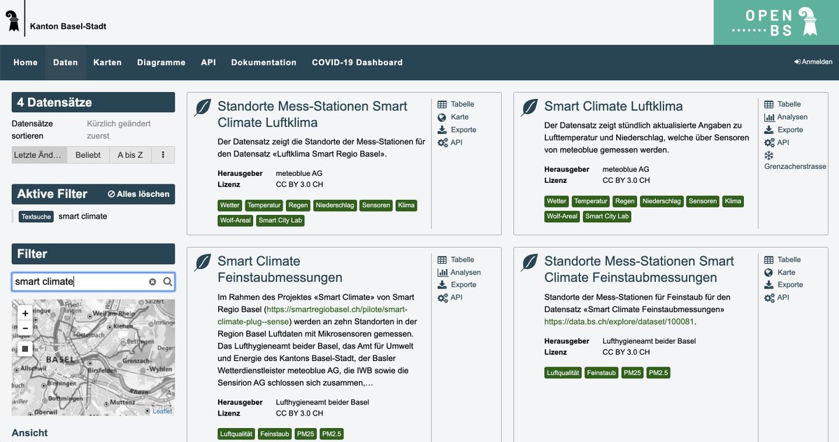 DemLabCH's tweet photo. Ach ja: Die #Daten aus unserem #Sensornetzwerk zur Erfassung des #Mikroklimas in der #TriRegio sind übrigens #OpenData. Hier der Link zur Plattform der @OpenDataBS, wo die #Rohdaten aus dem #SmartClimate #Netzwerk top aufbereitet zur Verfügung stehen:

https://t.co/pTKul8WPLJ https://t.co/hnmSts74RC