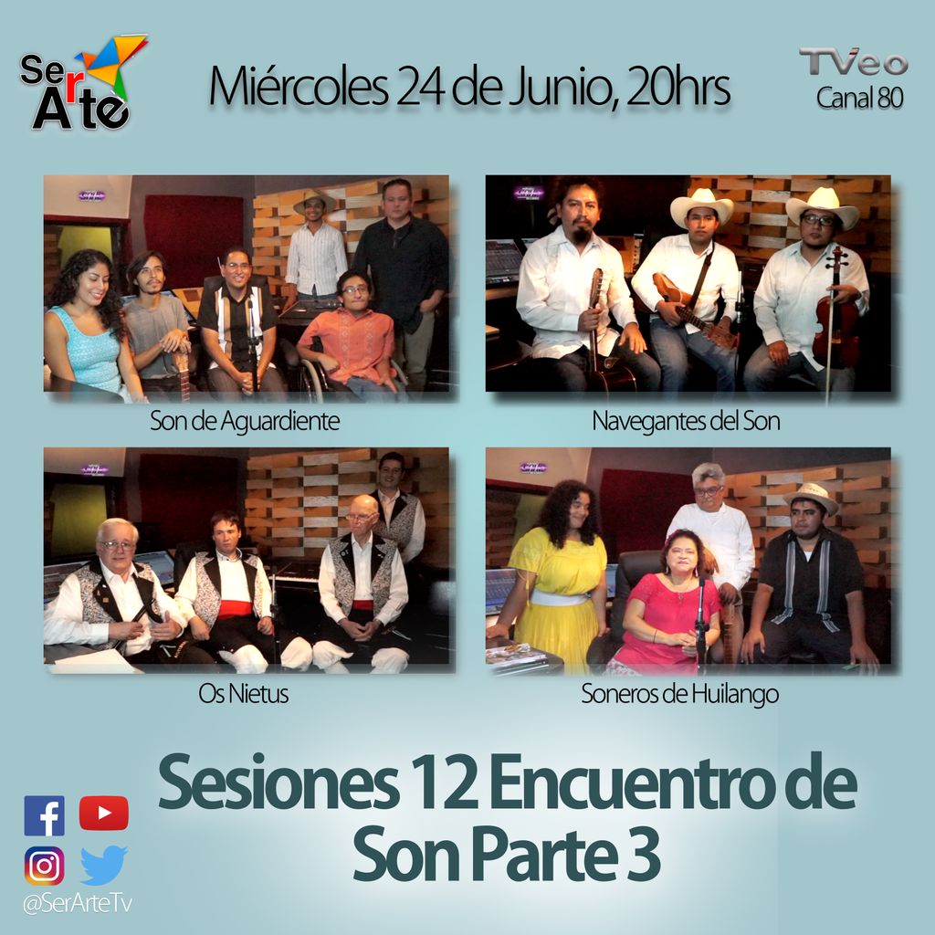 SerArteTV2's tweet photo. Esta semana en Ser Arte tenemos una maravillosa colección de Sesiones del 13 encuentro de Son, Disfruta de diversos estilos, géneros y hasta naciones.
#SerArte #EncuentroDeSon #OsNietus #SonerosdeHuilango #NavegantesDelSon #SondeAguardiente #SAHCRecords https://t.co/n8IXzS91pp