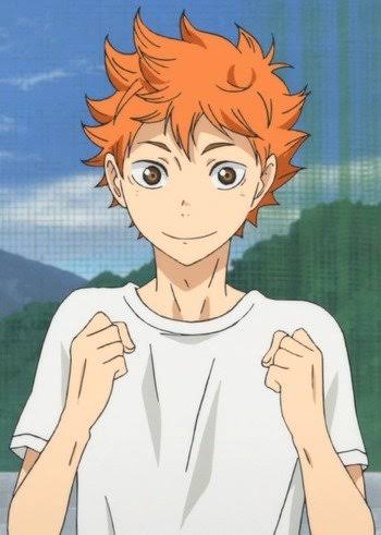  Hinata Shoyo - white long sleeves polo would suit this cute tangerine - shorts to make him look tall or pants to make it look more formal-ish