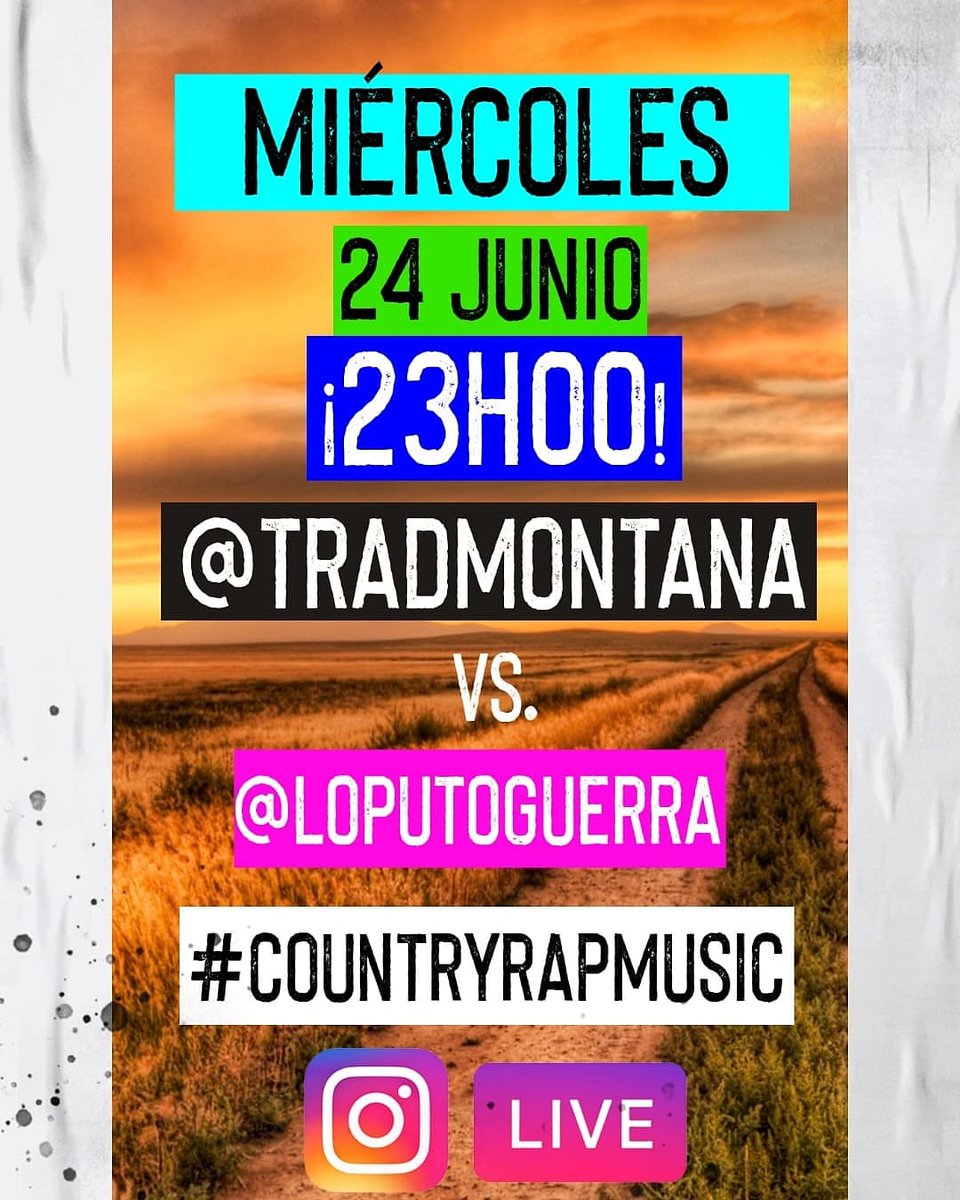Esta noche sobre las 23 horas estaremos yo y @LoPutoGuerra hablando sobre #Countryrapmusic en directo en instagram.

Os esperamos!!! #countryrap #upchurch #country #hickhop #rap #rednecknation #hiphop #countrymusic #rhec #jellyroll #demunjones #MadridPimps #redneck #MPyalosabia