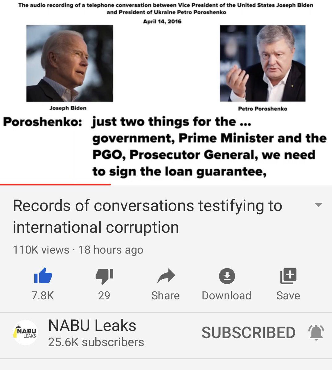 He then plays another convo from April 2016 between Biden and Poroshenko and Poroshenko is asking for Biden’s word but it’s clear Biden doesn’t quite trust him. Huh wonder why 
