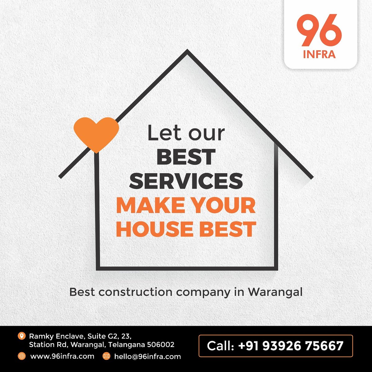 96Infra's tweet photo. Let our best services make your house best.
#Team96infra
Committed to super quality and results.
PROFESSIONAL | RELIABLE | TRUSTED
A perfect and #professional construction company in Warangal
#96infra #constructions #residentialconstructions #homebuildings
@HiWarangal https://t.co/hb8r8A5CXI