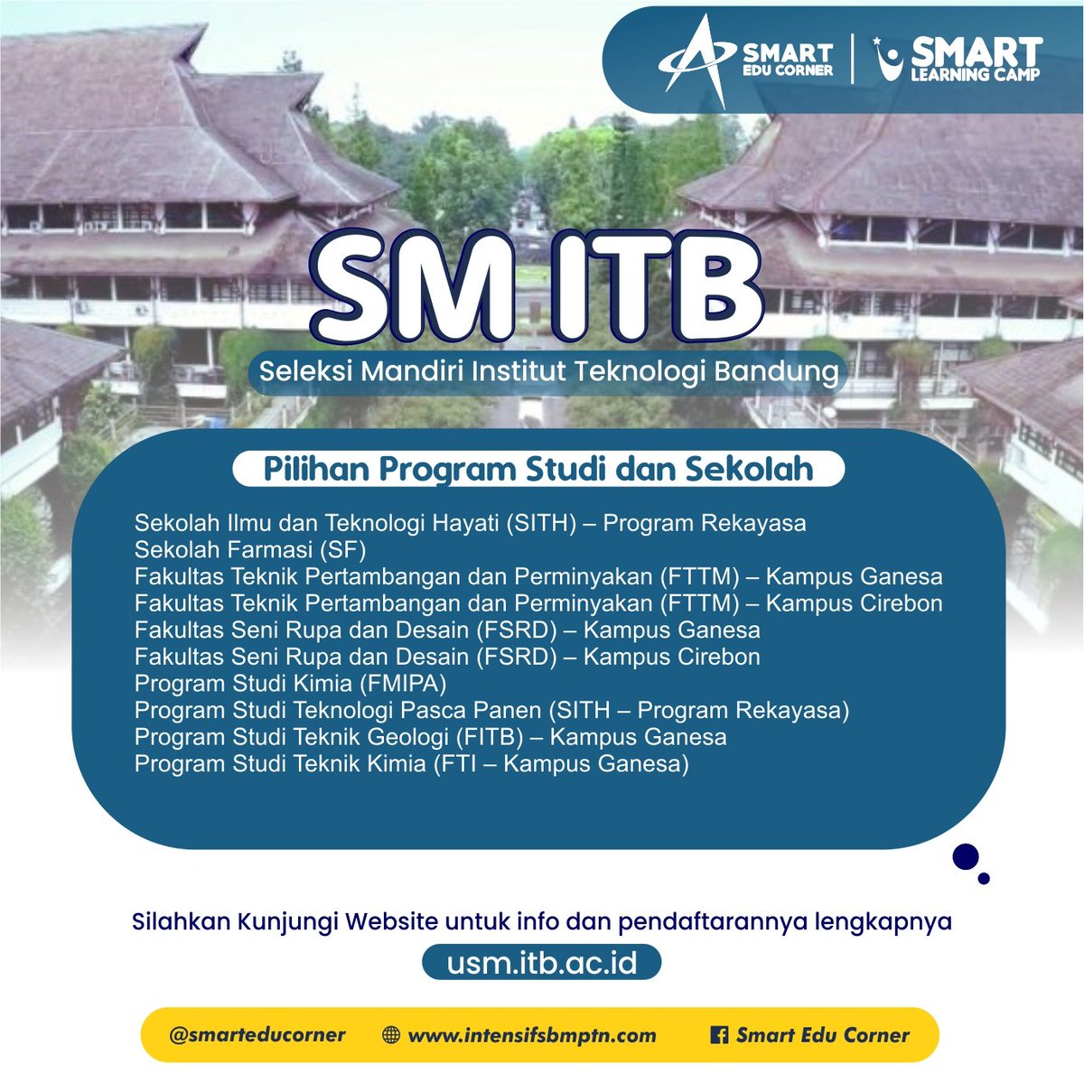 bbmk_id's tweet photo. Pilihan Prodi dan sekolah ITB, semangat yahh adik-adik  😊 https://t.co/uJabsye0pi