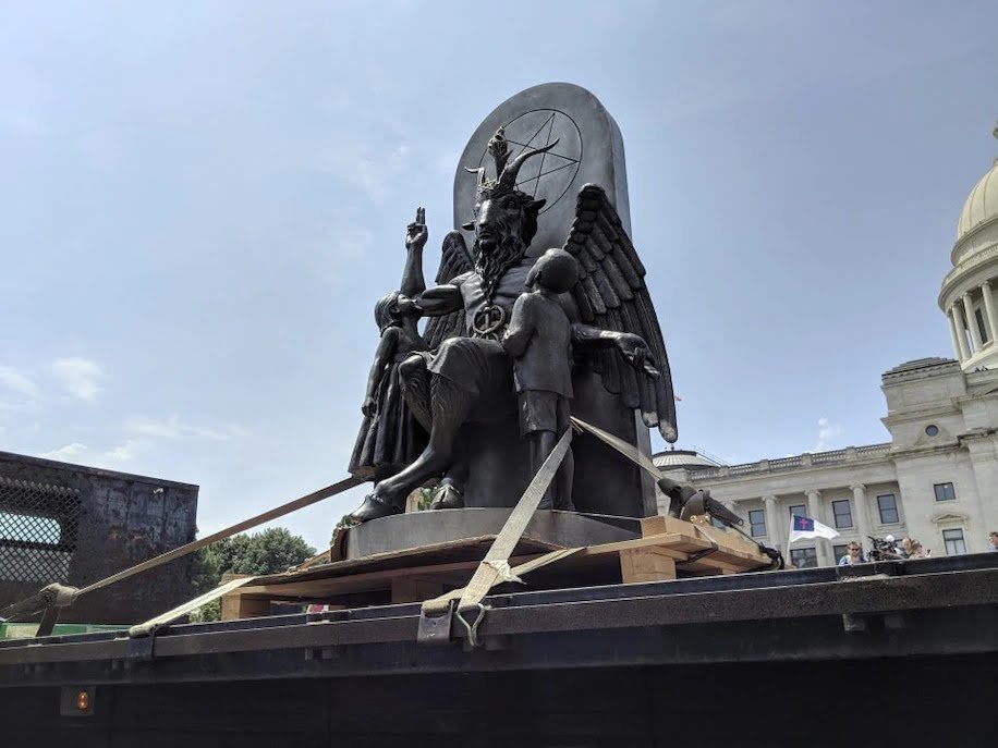 Why don’t the protesters take out the Satanic pedophile statue of Baphomet in Detroit?