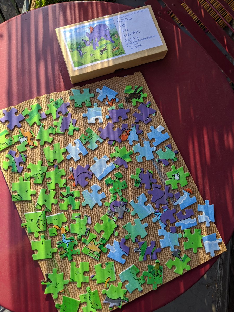sethdraaws's tweet photo. "Going to the Animal Party"   You can buy blank puzzles and paint stuff on them. I know I sure did. - Acrylic on... puzzle matter https://t.co/YBgy3zqmLb