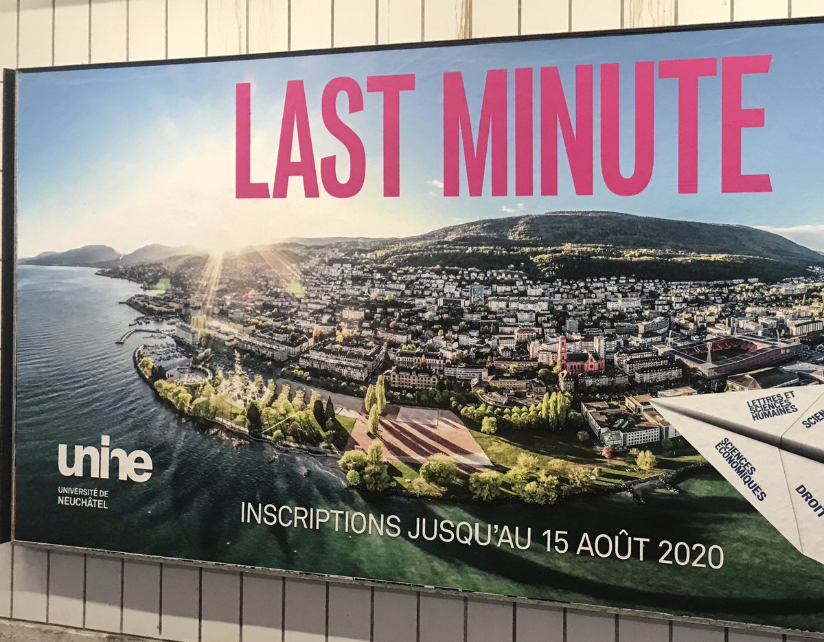 pierregobet's tweet photo. Quand l’université prend la place d’@easyJet. Les affiches en clin d’oeil de l’@UniNeuchatel . Un message aussi pour ceux qui préparent des exas cet éte? https://t.co/pC8ZQQTJM9