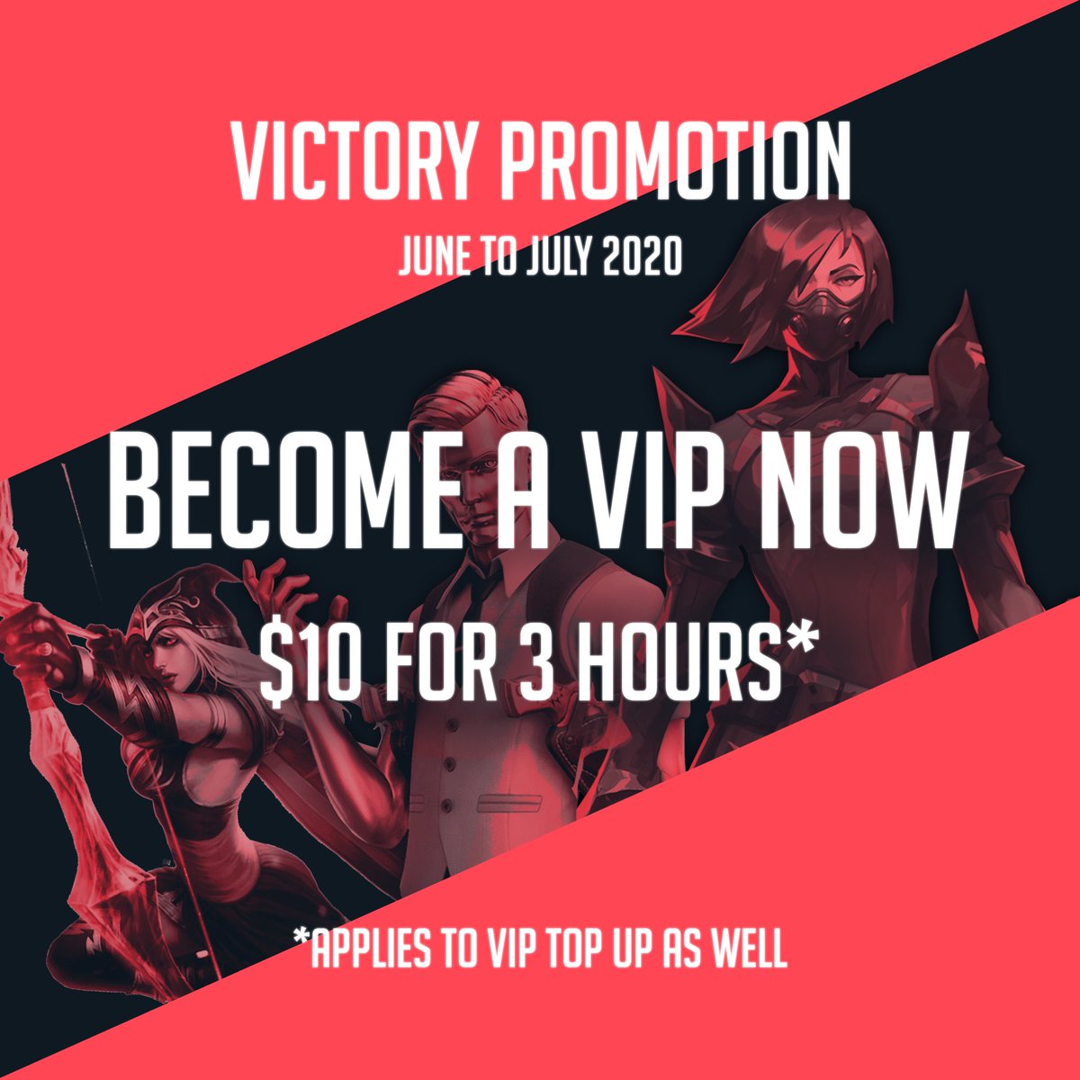 NzPixel's tweet photo. From June to July, it's only $10 to become a VIP member!
This includes 3 hours of game time and your own VIP account. 😎

As a VIP member you get access to lowered rates and your unused hours get saved! 🙏

*This promotion also applies to VIP top up! https://t.co/ncSOlo82qg