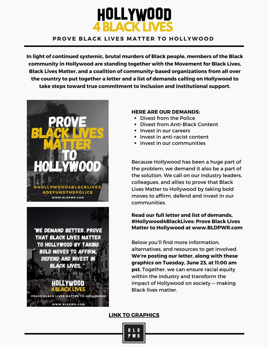 #Hollywood4BlackLives Read the full letter here --> bldpwr.com/hollywood-4-bl…