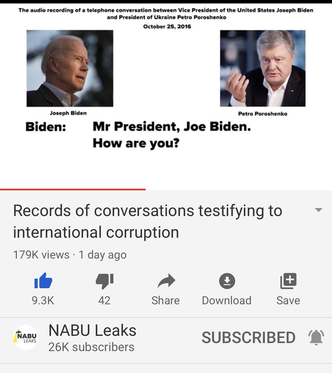 Ok this is the Oct 2016 convo between Biden and Poroshenko where Biden wants to hear how the reorg of the bank is going - Privat Bank which is really the Bank OBiden if we are being honest