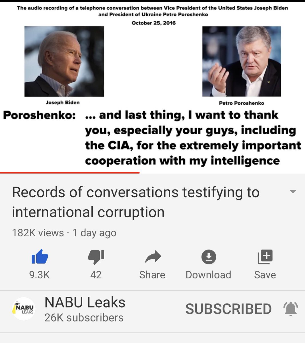 Then Poroshenko thanks Biden for the use of the CIA (!?!?) who cooperated/helped with Ukraine intelligence guys.....these audio are all separate clips and I highly recommend listening to them twice.