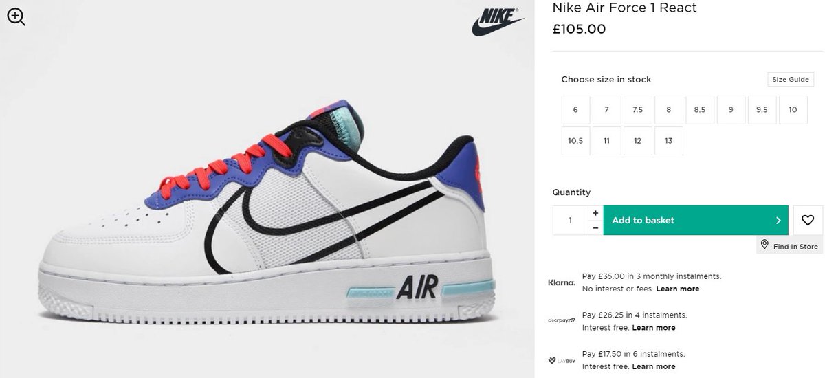 air force 1 react jd