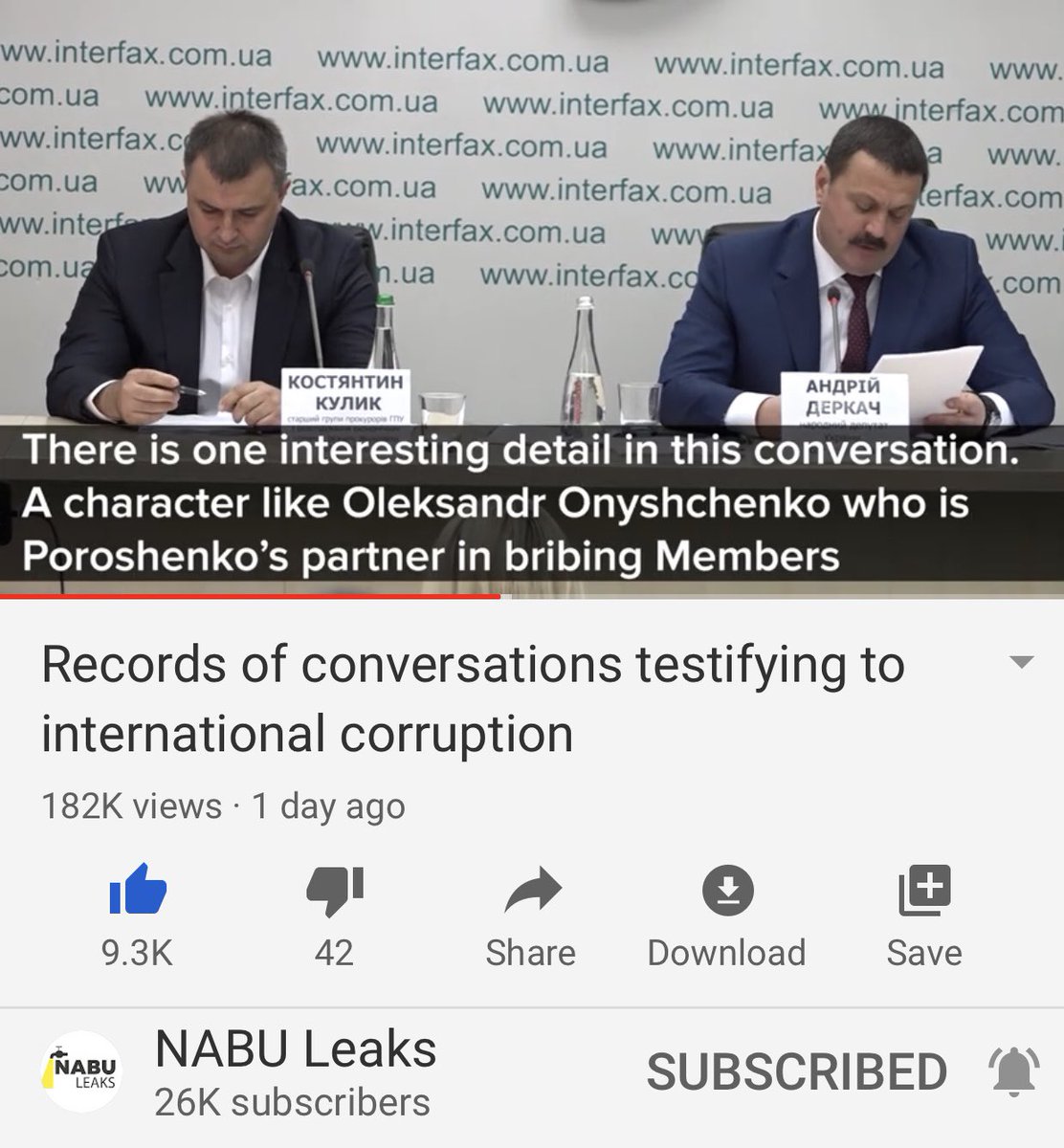 The prosecutor then tells us that Onyshchenko is Poroshenkos partner in crime and helps bribe members of Parliament but turns out Mr O can’t be trusted either and Poroshenko shared this with Biden. Last point: this is all illegal acts by Poroshenko