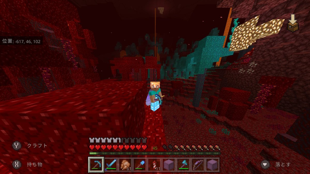 タイヤキ V Twitter Minecraft マイクラ マインクラフト Nintendoswitch ネザーアップデート来たーーーーー 早速歪んだ森とソウルサンドの谷 真紅の森を見つけた ストライダーの親の上に子供のストライダー乗ってるのかわいい T Co Maivrurxoh